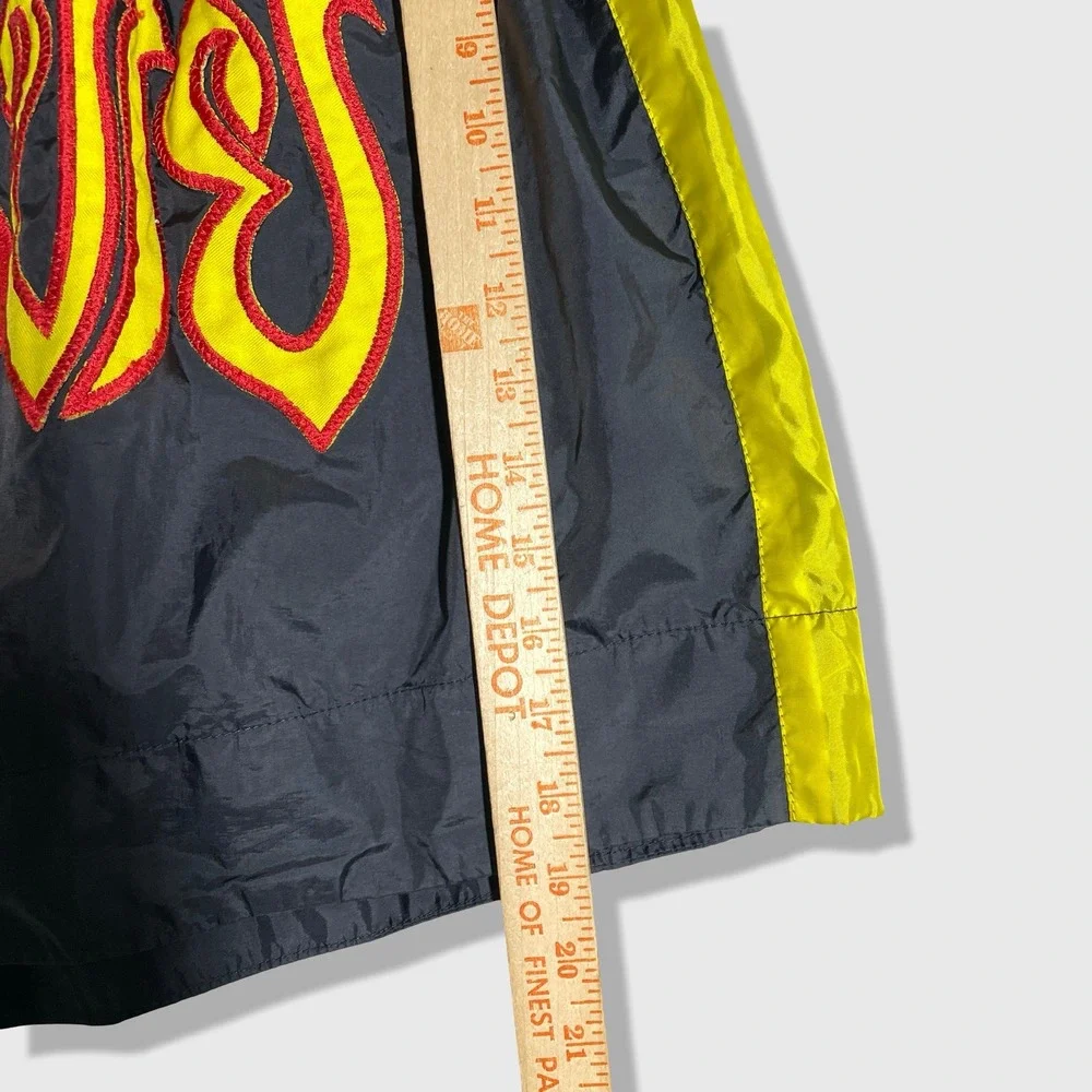 Unbranded Muay Thai Shorts Mens L Black Yellow Thai Boxing Trunks Athleisure
